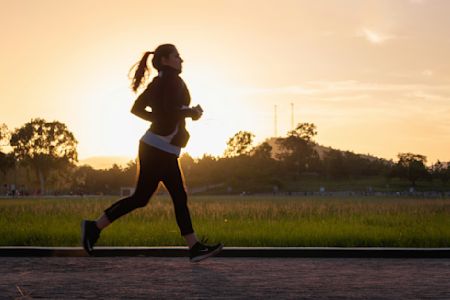 Woman exercising outside