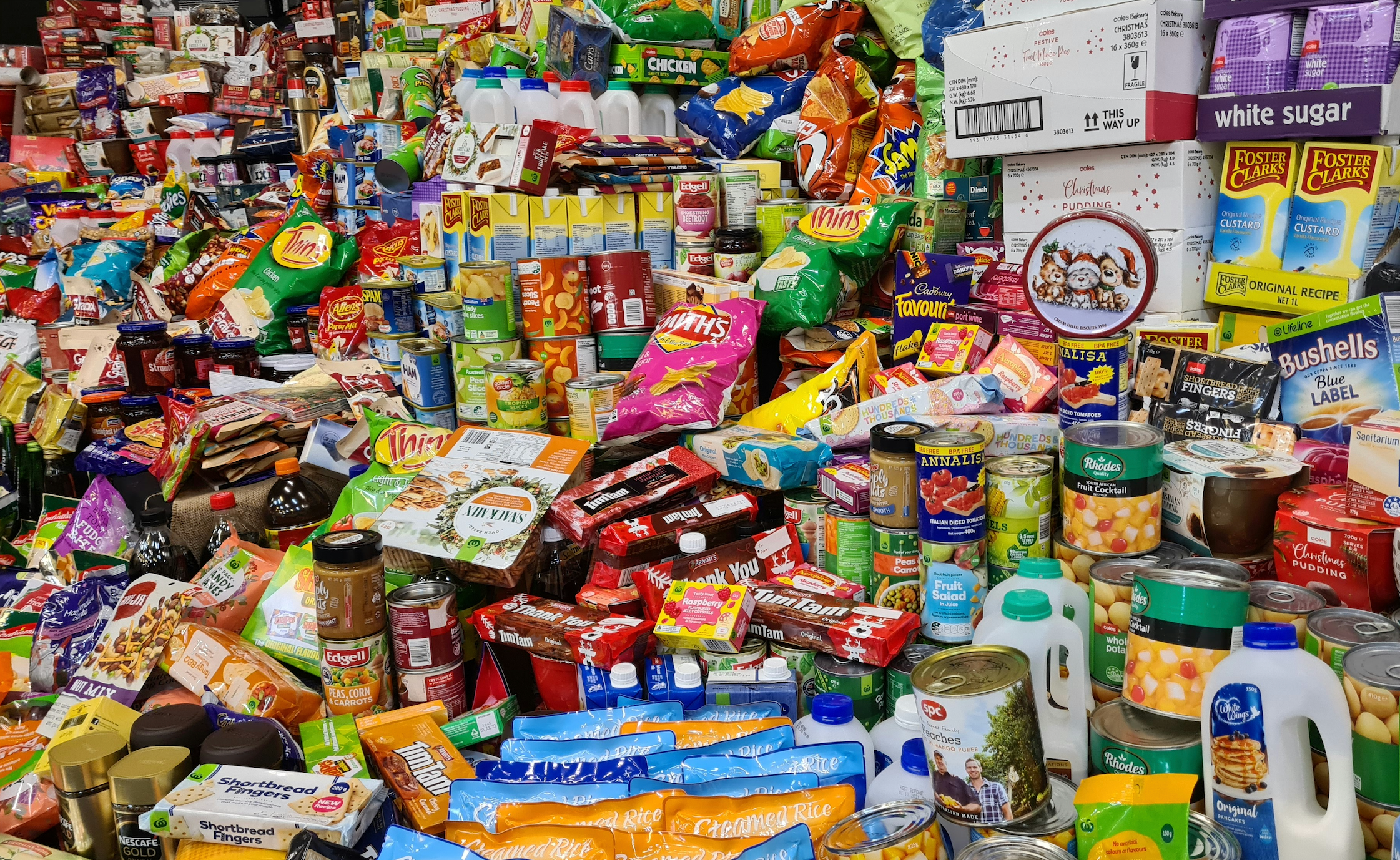 Ultra processed food in supermarket